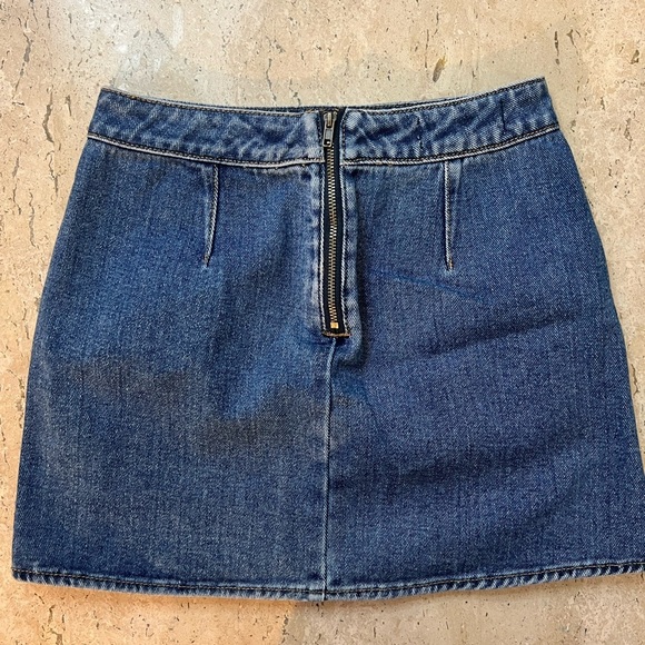 PacSun Scalloped Bottom Denim Mini Skirt Size 0 - Picture 2 of 4